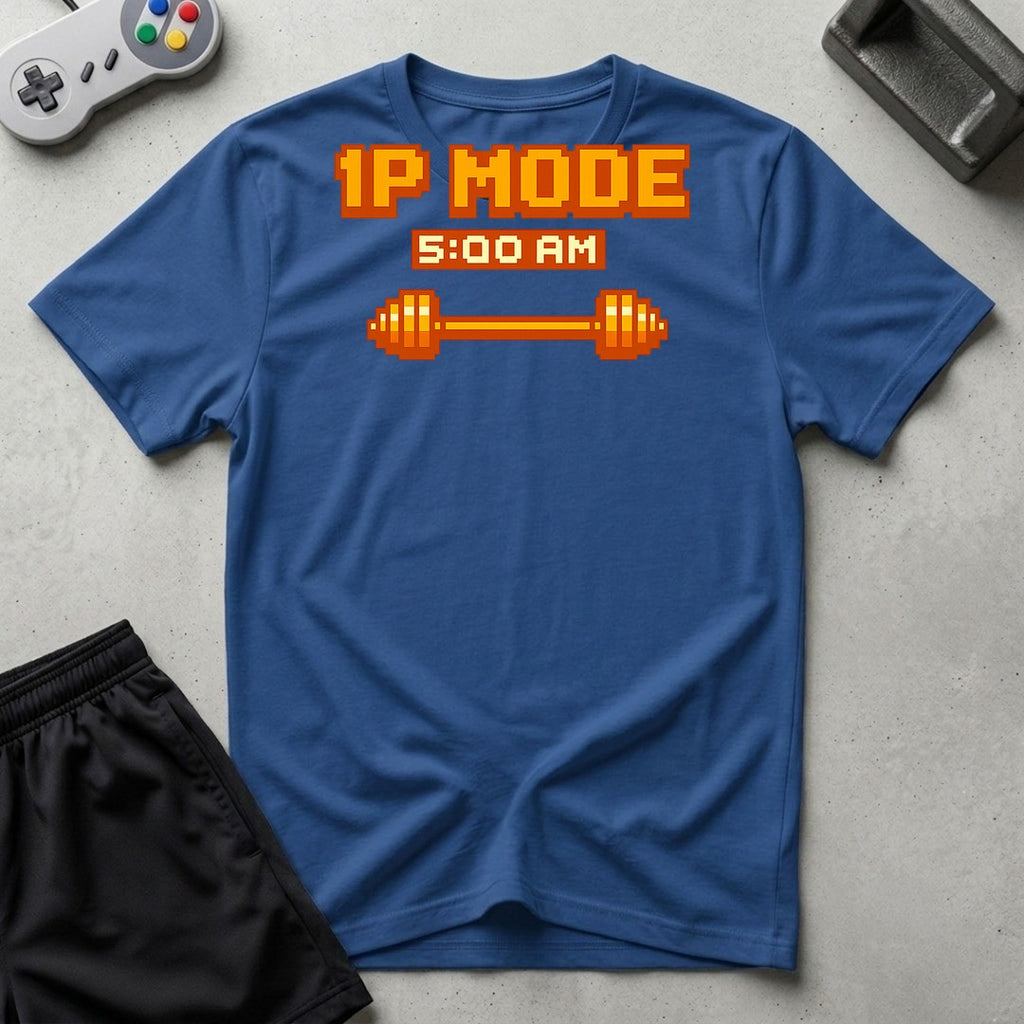 DreamMaker mockup — 1 Player Gym Mode T-Shirt (royal)