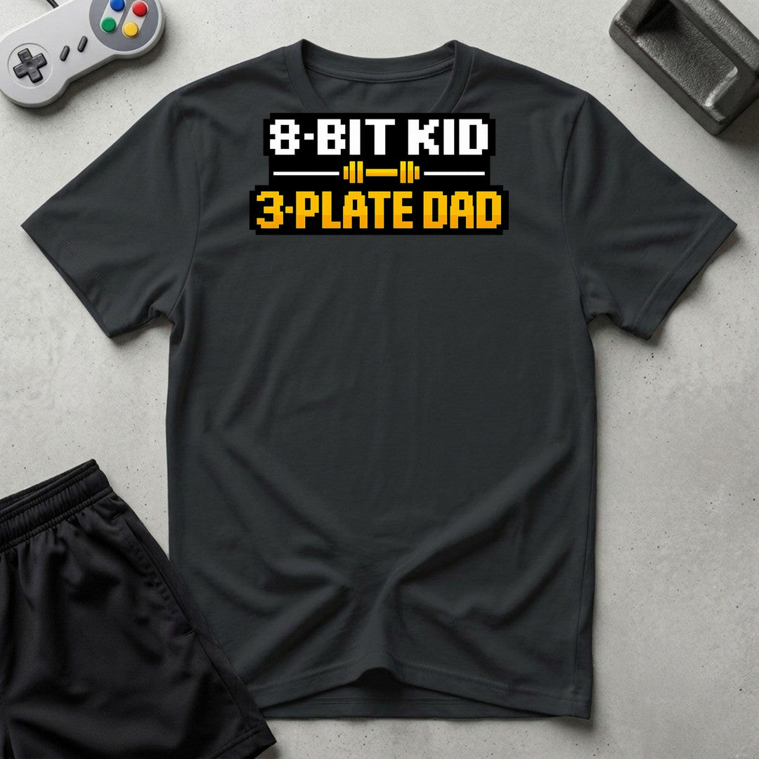 DreamMaker mockup — 3 Plate Dad T-Shirt (black)