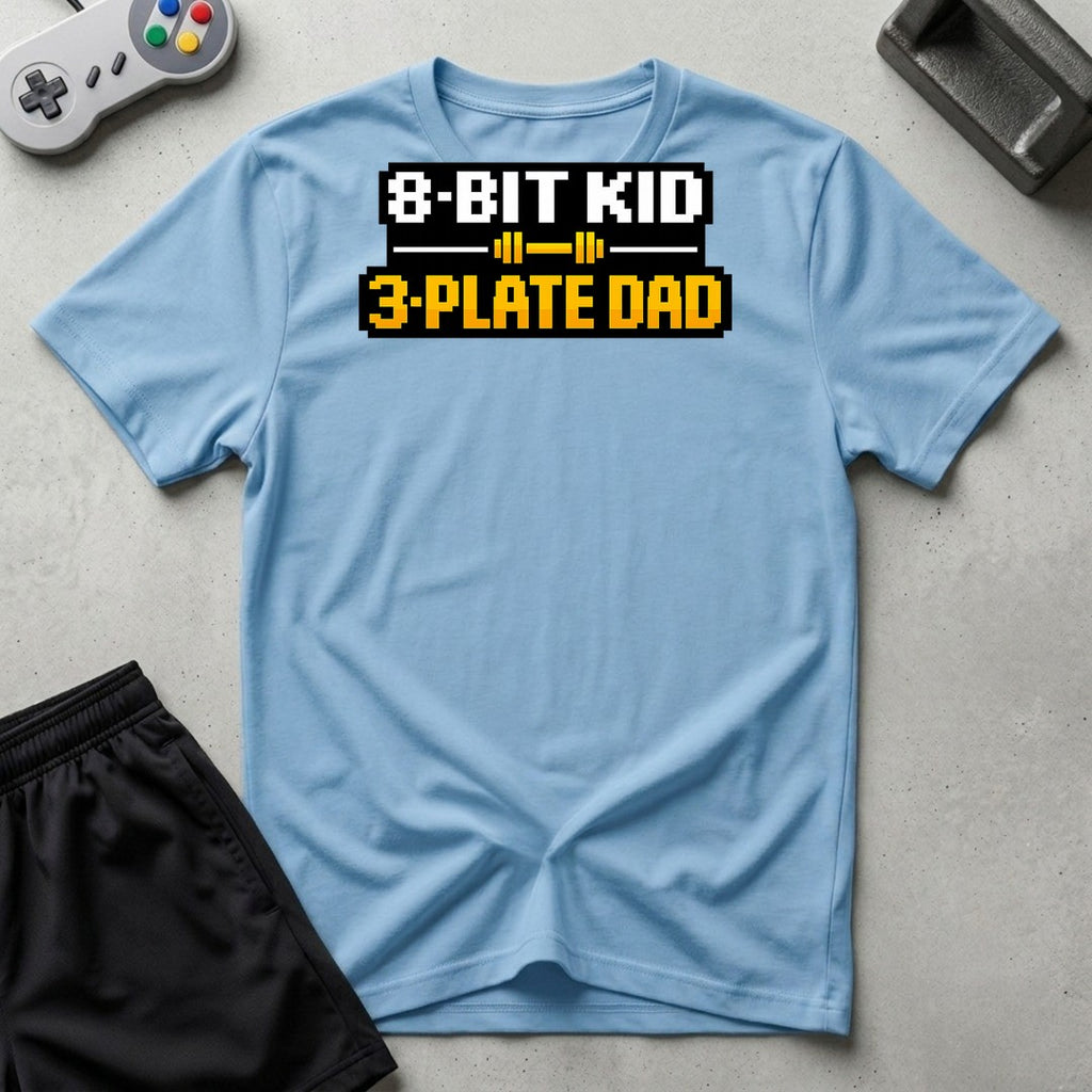DreamMaker mockup — 3 Plate Dad T-Shirt (light-blue)