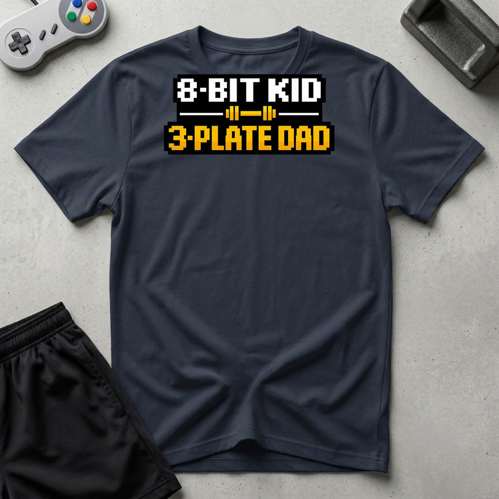 DreamMaker mockup — 3 Plate Dad T-Shirt (navy)