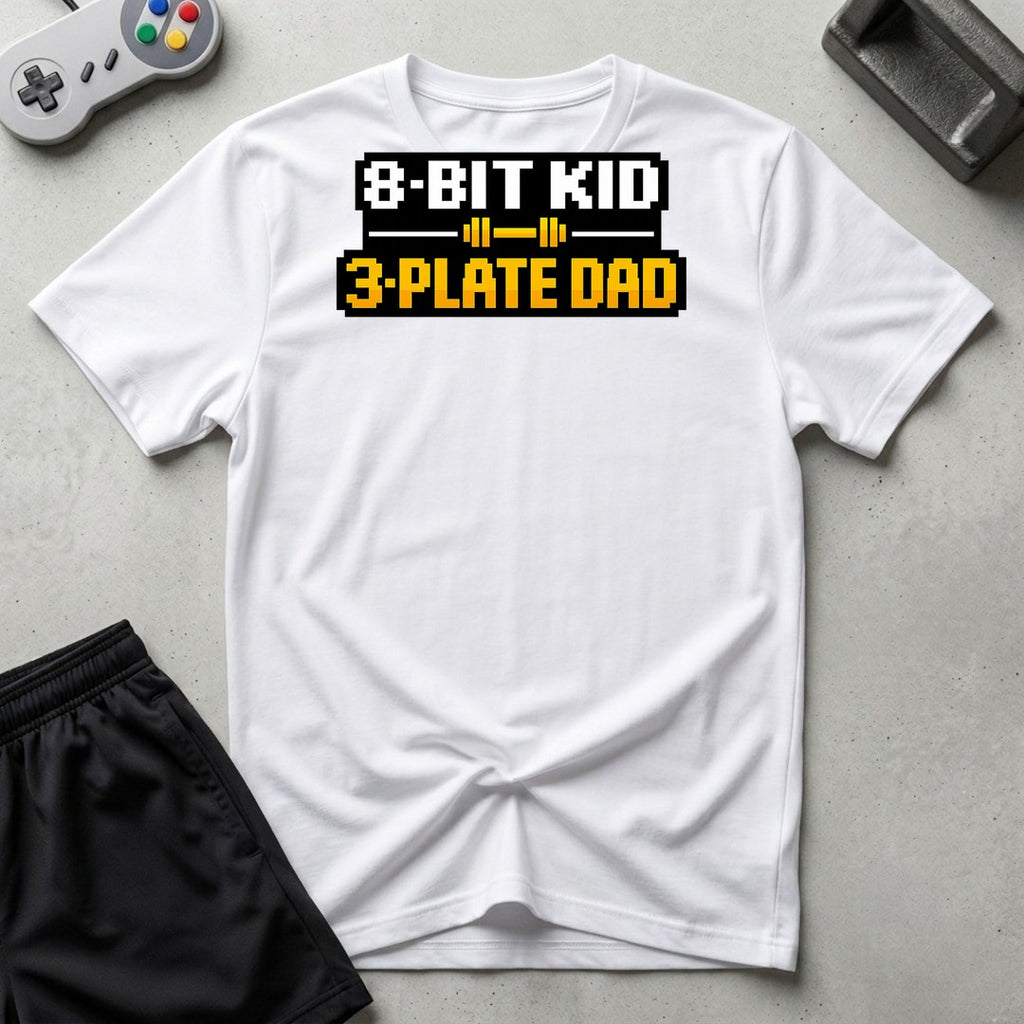 DreamMaker mockup — 3 Plate Dad T-Shirt (white)