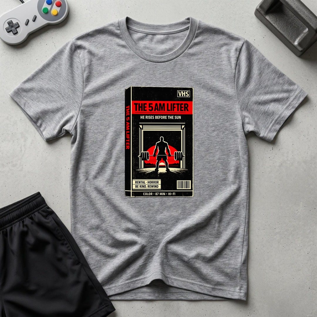 DreamMaker mockup — 5AM Lifter T-Shirt (sport-grey)
