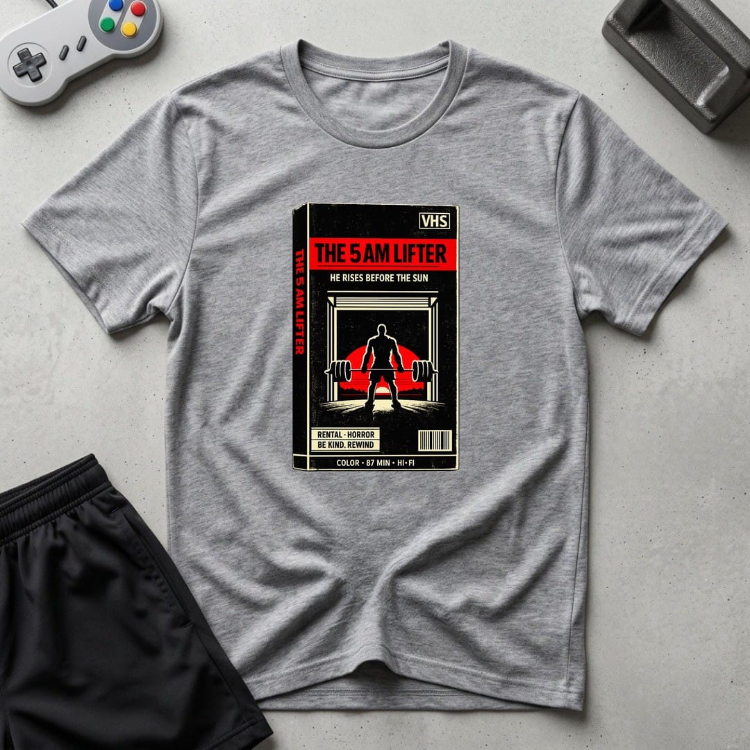 DreamMaker mockup — 5AM Lifter T-Shirt (sport-grey)