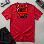 DreamMaker mockup — 5 AM Workout Alarm T-Shirt (red)