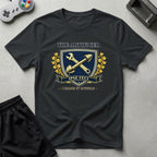 DreamMaker mockup — Artificer Crest T-Shirt (black)