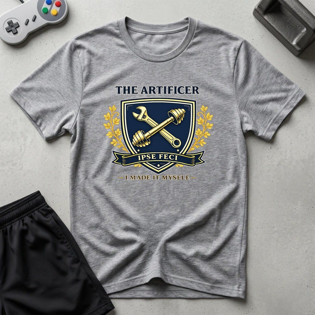 DreamMaker mockup — Artificer Crest T-Shirt (sport-grey)