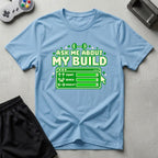 DreamMaker mockup — Ask About Build T-Shirt (light-blue)
