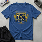 DreamMaker mockup — Barbarian Crest T-Shirt (royal)
