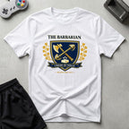 DreamMaker mockup — Barbarian Crest T-Shirt (white)