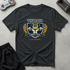 DreamMaker mockup — Bard Crest T-Shirt (black)