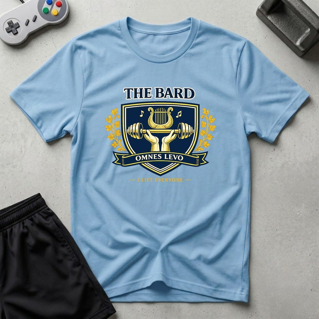 DreamMaker mockup — Bard Crest T-Shirt (light-blue)