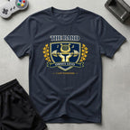 DreamMaker mockup — Bard Crest T-Shirt (navy)