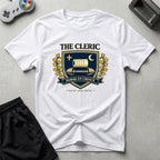 DreamMaker mockup — Cleric Crest T-Shirt (white)