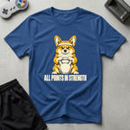 DreamMaker mockup — Corgi Kettlebell T-Shirt (royal)