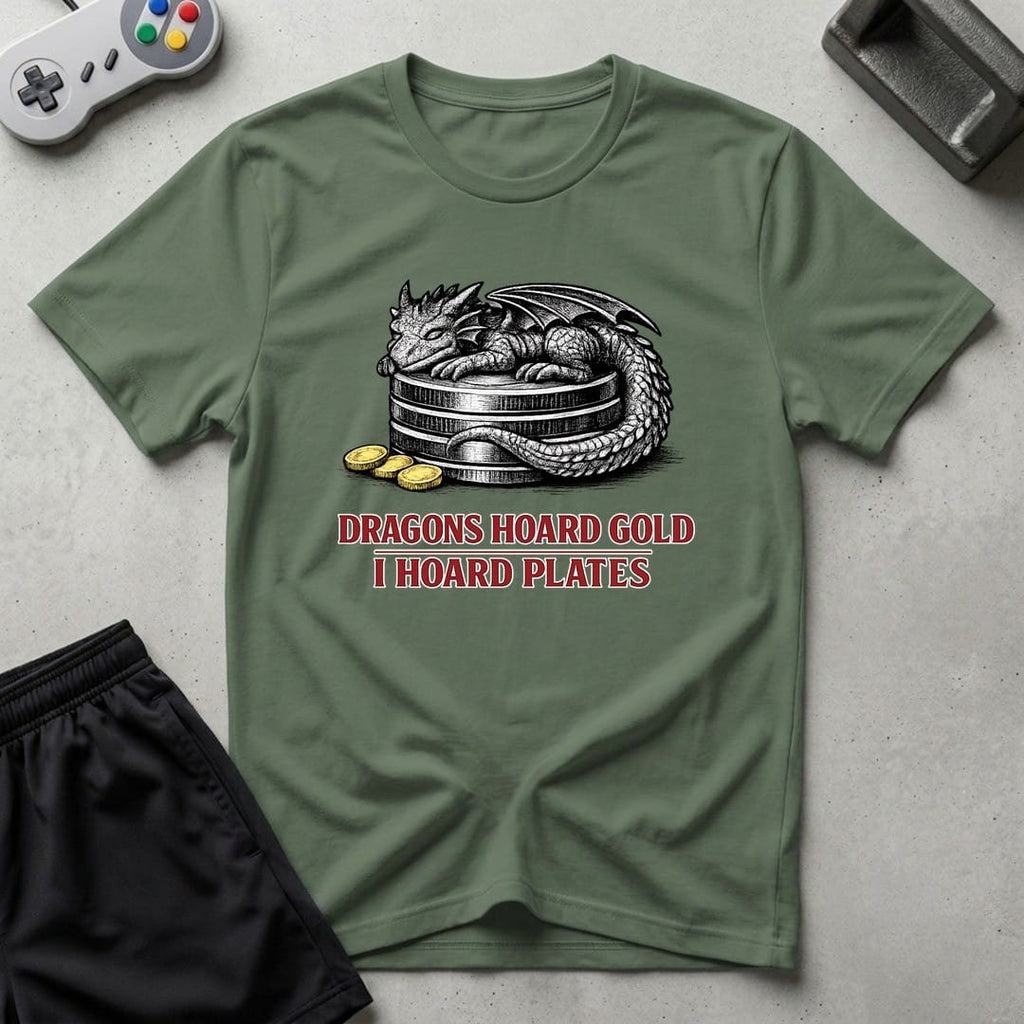 DreamMaker mockup — Dragons Hoard T-Shirt (military-green)