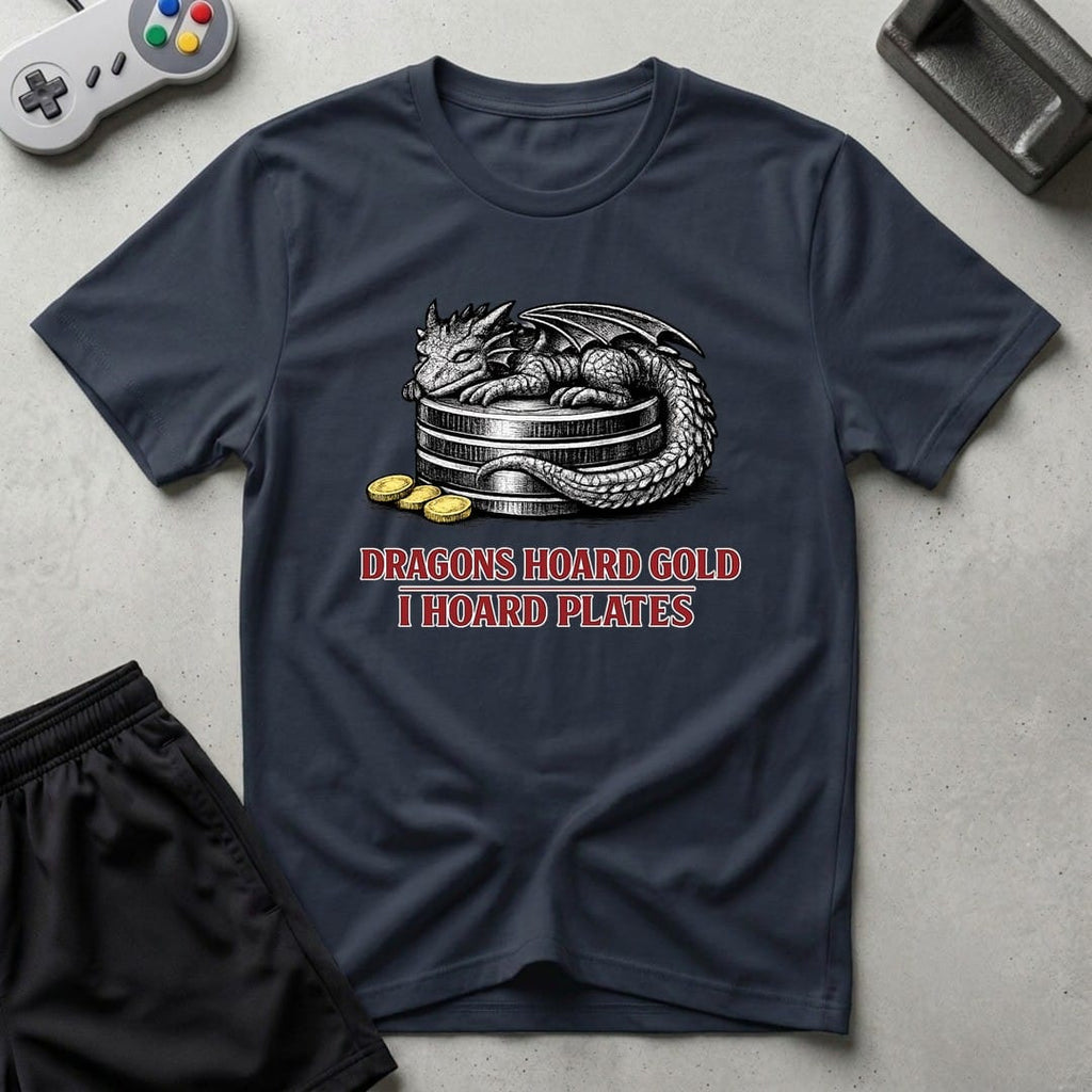 DreamMaker mockup — Dragons Hoard T-Shirt (navy)