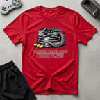 DreamMaker mockup — Dragons Hoard T-Shirt (red)