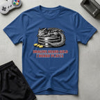 DreamMaker mockup — Dragons Hoard T-Shirt (royal)
