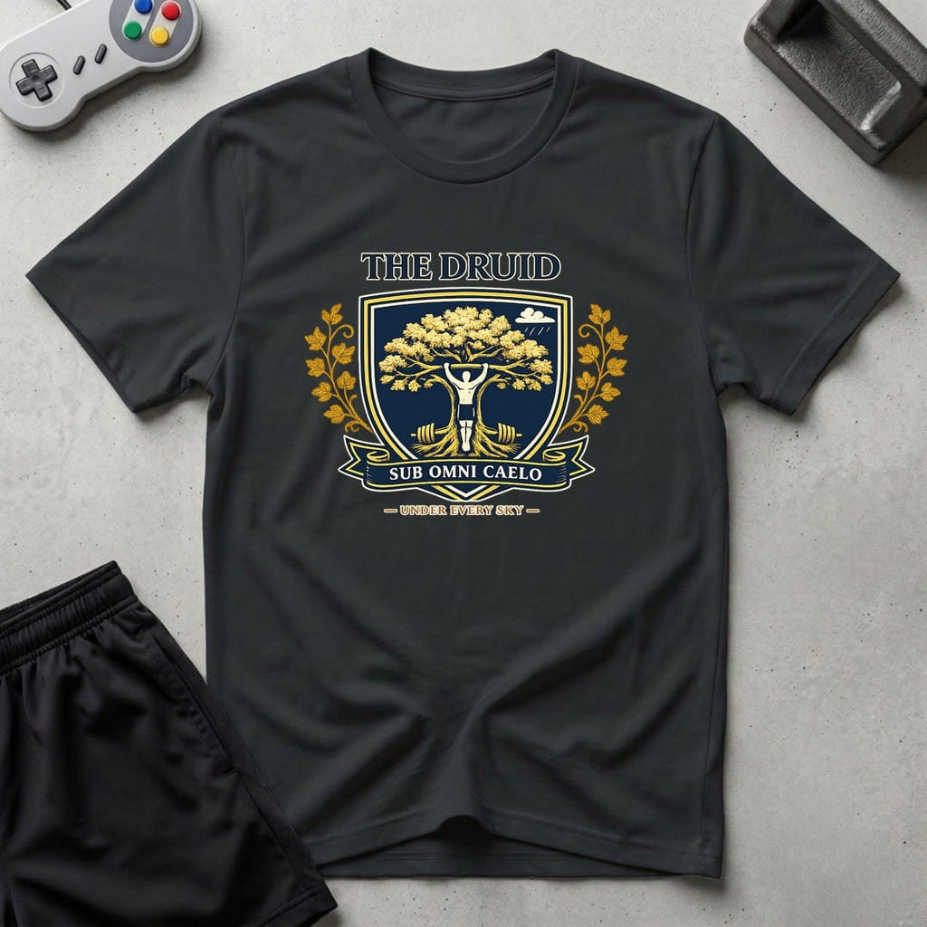 DreamMaker mockup — Druid Crest T-Shirt (black)