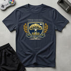 DreamMaker mockup — Druid Crest T-Shirt (navy)