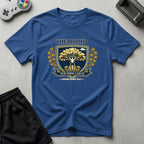 DreamMaker mockup — Druid Crest T-Shirt (royal)