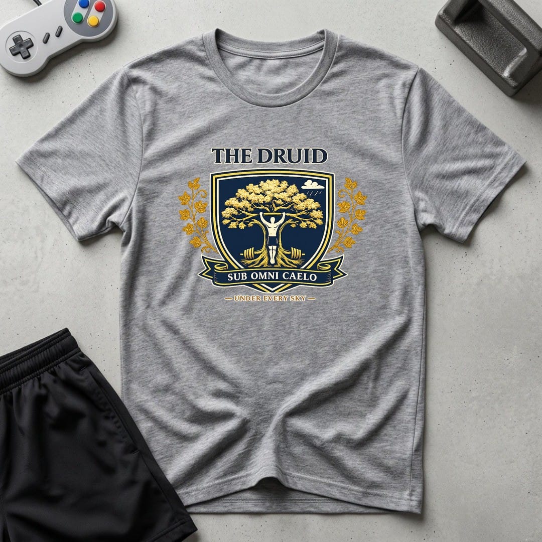 DreamMaker mockup — Druid Crest T-Shirt (sport-grey)