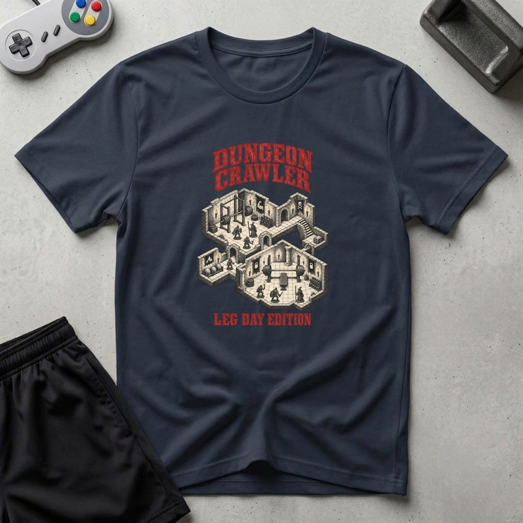 DreamMaker mockup — Dungeon Crawler T-Shirt (navy)