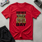 DreamMaker mockup — Everyday Chest Day T-Shirt (red)