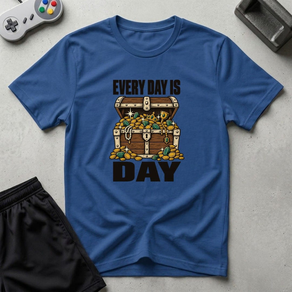 DreamMaker mockup — Everyday Chest Day T-Shirt (royal)