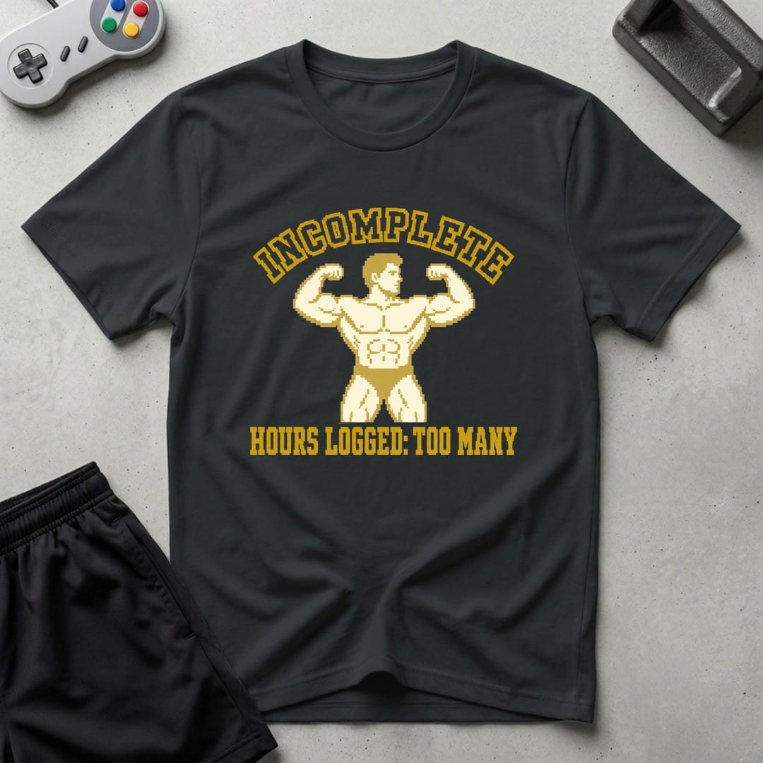 DreamMaker mockup — Incomplete Award T-Shirt (black)