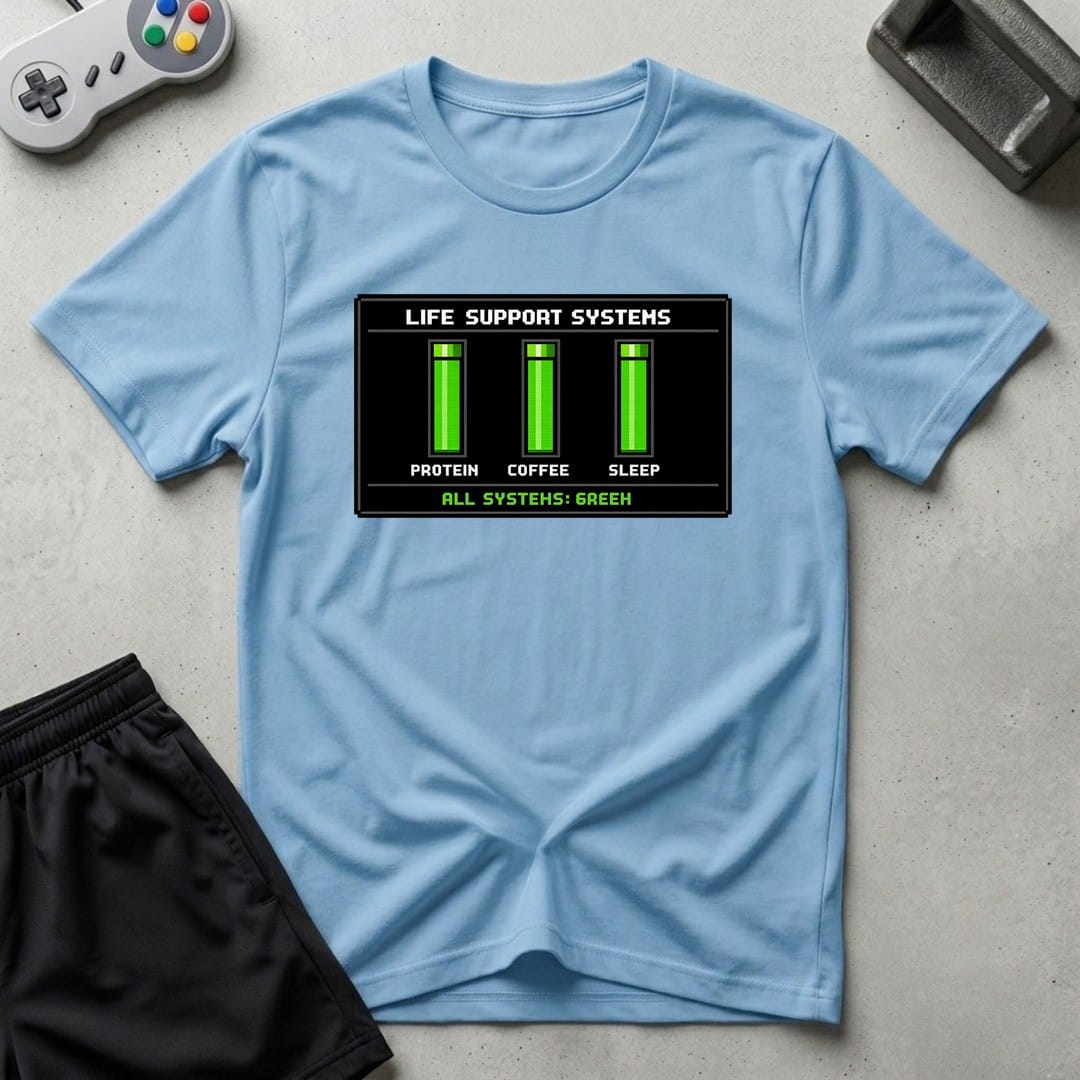 DreamMaker mockup — Life Support Systems T-Shirt (light-blue)