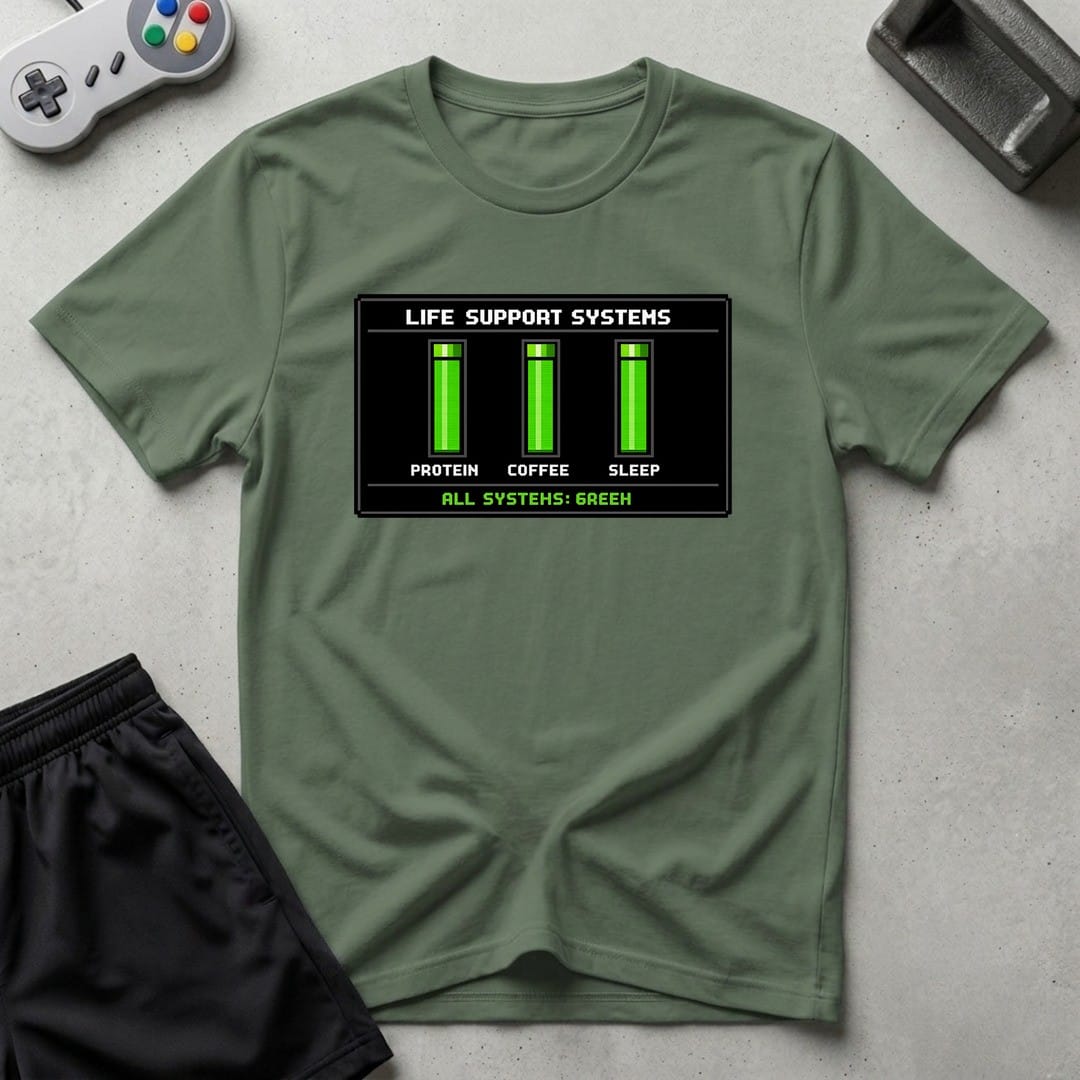 DreamMaker mockup — Life Support Systems T-Shirt (military-green)