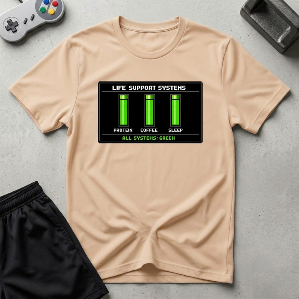 DreamMaker mockup — Life Support Systems T-Shirt (natural)