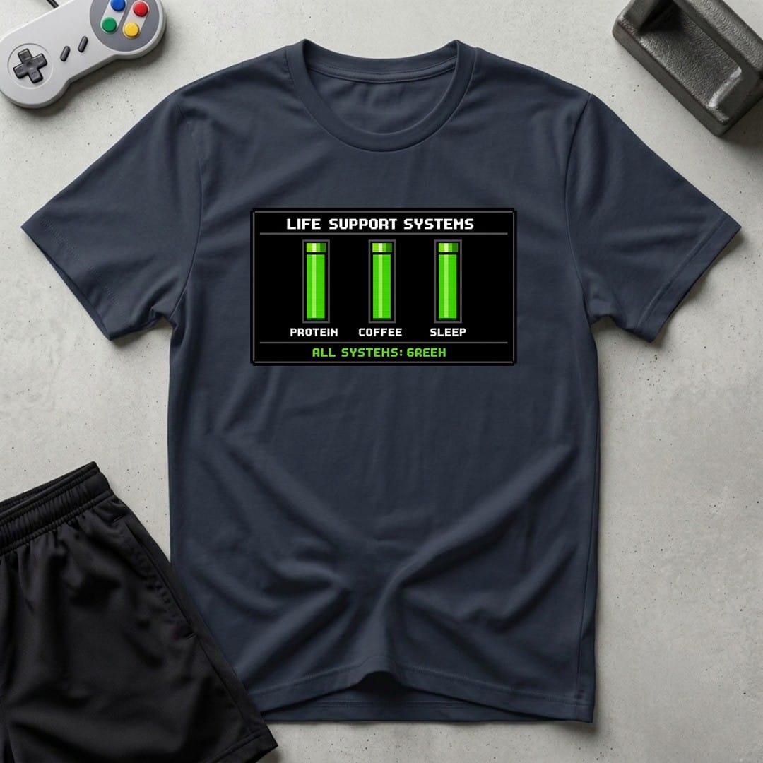 DreamMaker mockup — Life Support Systems T-Shirt (navy)