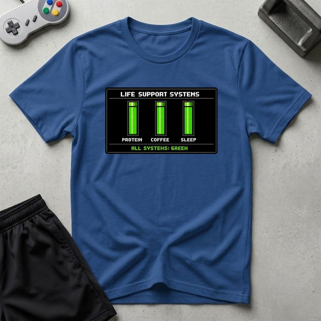 DreamMaker mockup — Life Support Systems T-Shirt (royal)