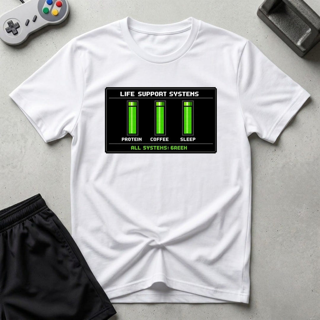 DreamMaker mockup — Life Support Systems T-Shirt (white)