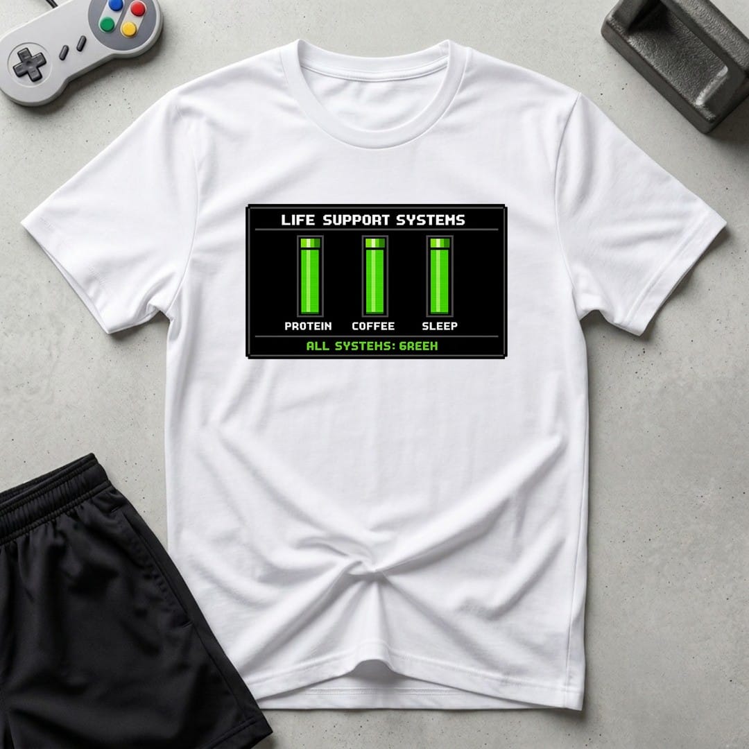 DreamMaker mockup — Life Support Systems T-Shirt (white)