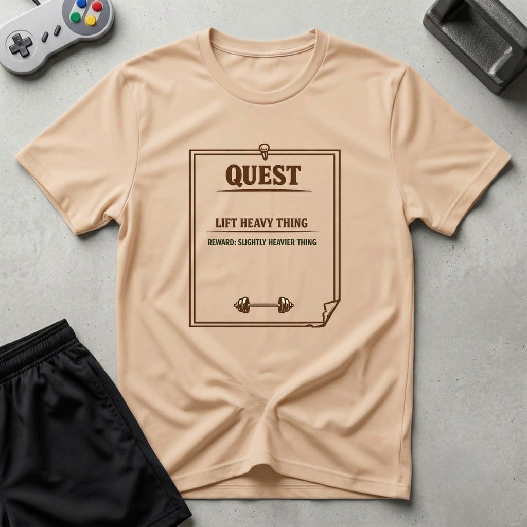 DreamMaker mockup — Lift Heavy Thing T-Shirt (natural)