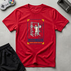 DreamMaker mockup — Lifter Trading Card T-Shirt (red)