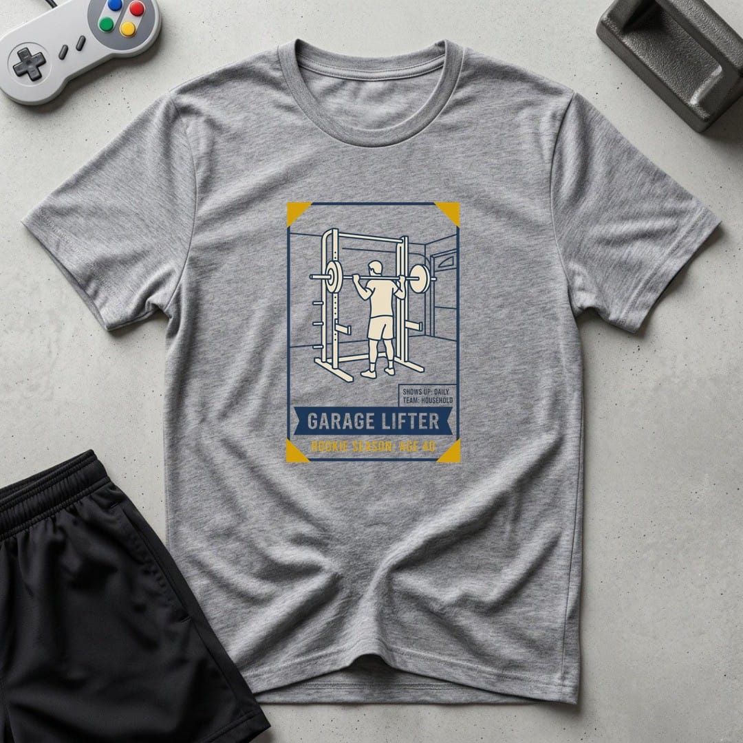 DreamMaker mockup — Lifter Trading Card T-Shirt (sport-grey)