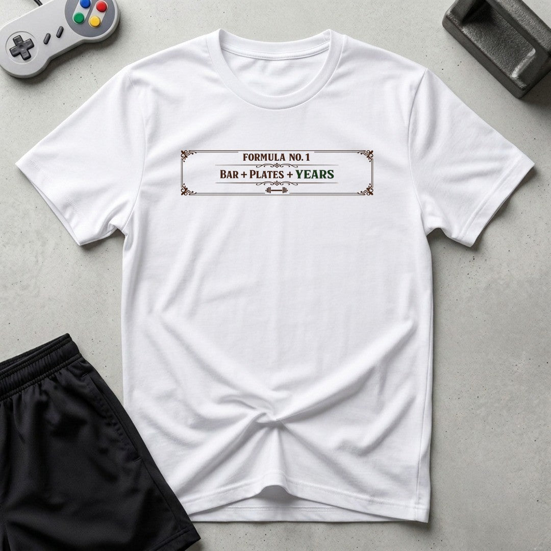 DreamMaker mockup — Lifting Formula T-Shirt (white)