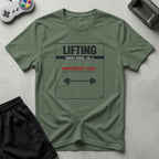 DreamMaker mockup — Lifting Owners Manual T-Shirt (military-green)