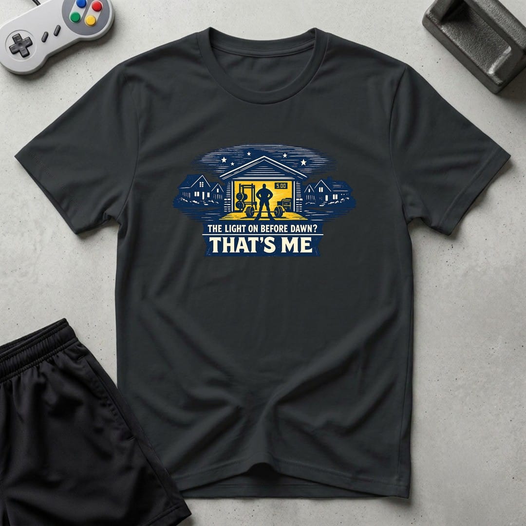 DreamMaker mockup — Light Before Dawn T-Shirt (black)
