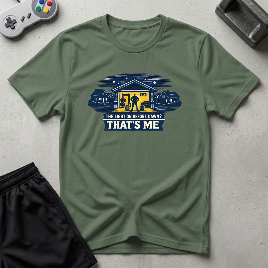 DreamMaker mockup — Light Before Dawn T-Shirt (military-green)