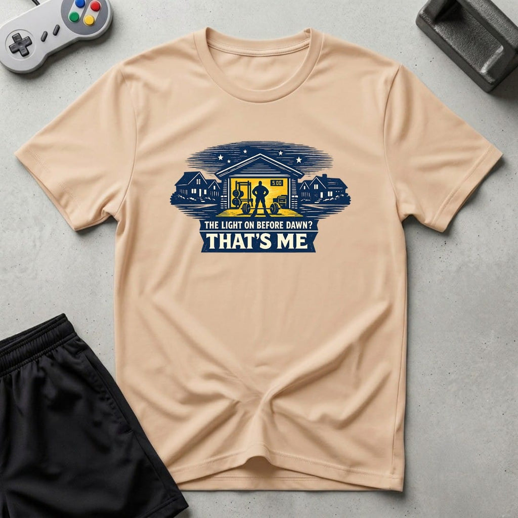 DreamMaker mockup — Light Before Dawn T-Shirt (natural)