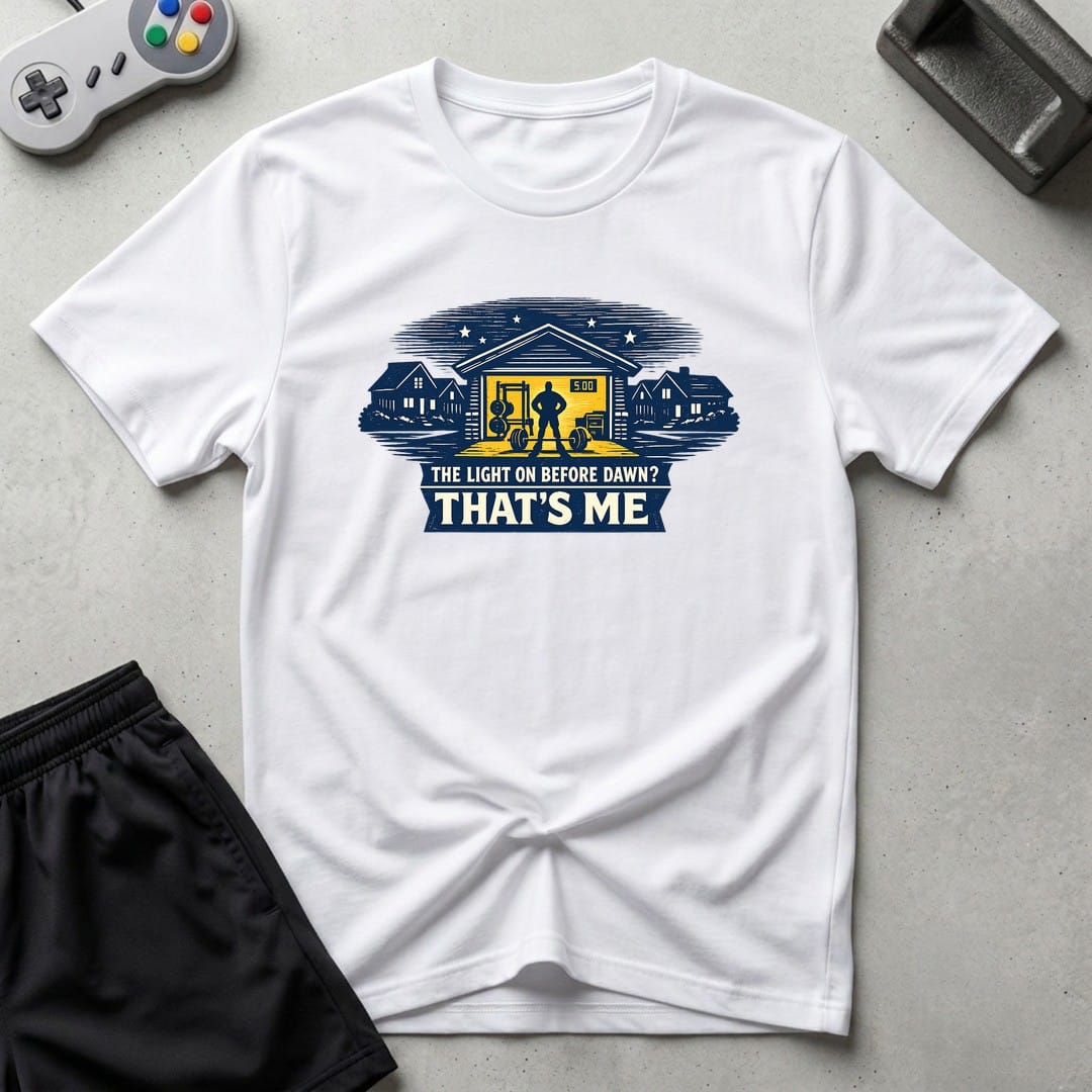 DreamMaker mockup — Light Before Dawn T-Shirt (white)