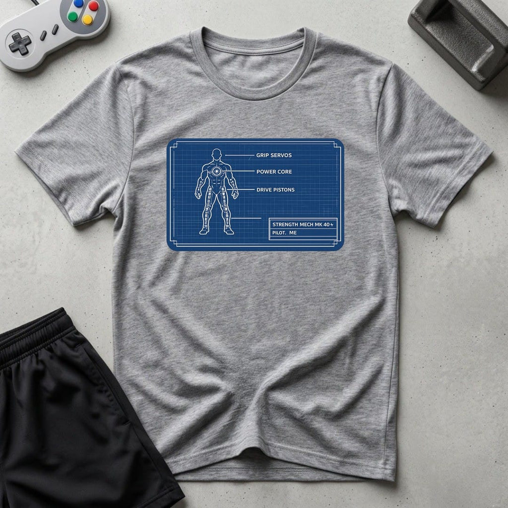 DreamMaker mockup — Mech Schematics T-Shirt (sport-grey)