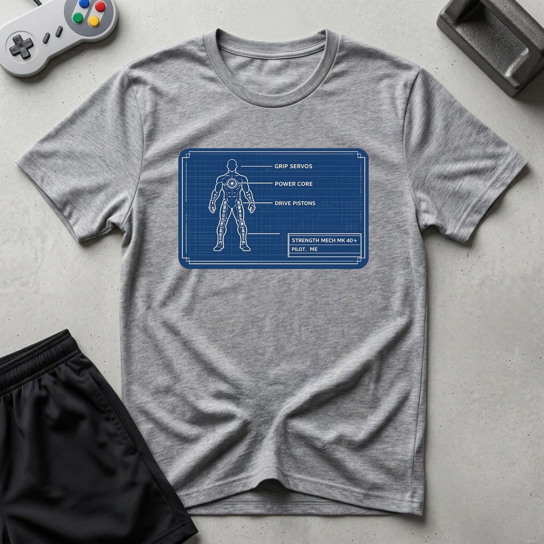 DreamMaker mockup — Mech Schematics T-Shirt (sport-grey)