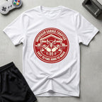 DreamMaker mockup — Minotaur Garage Chapter T-Shirt (white)