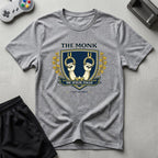 DreamMaker mockup — Monk Crest T-Shirt (sport-grey)